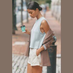 NEW Varley - Sizes S, M, L Women's Shea High-Neck Crop Tank Top - Ether Blue